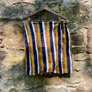 Ellen Tracy Linen Blend Faux Wrap Skirt